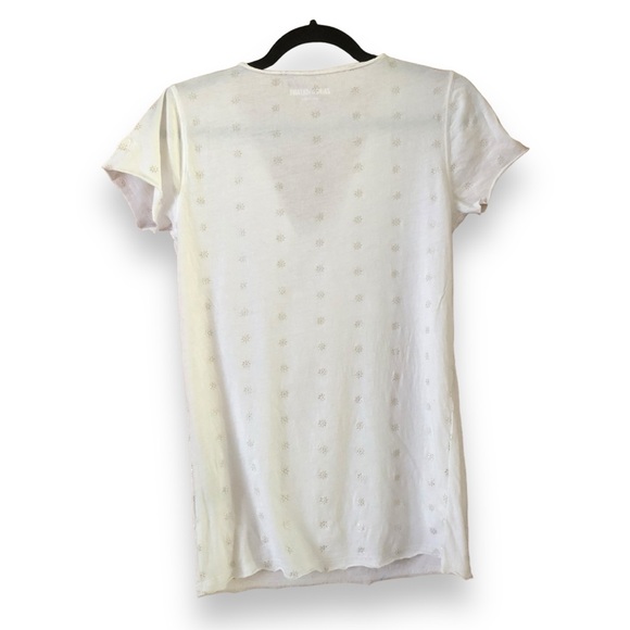 Zadig & Voltaire Tunisien MC AO Dots Henley T-Shirt White Star Burst Size Small - Picture 2 of 7